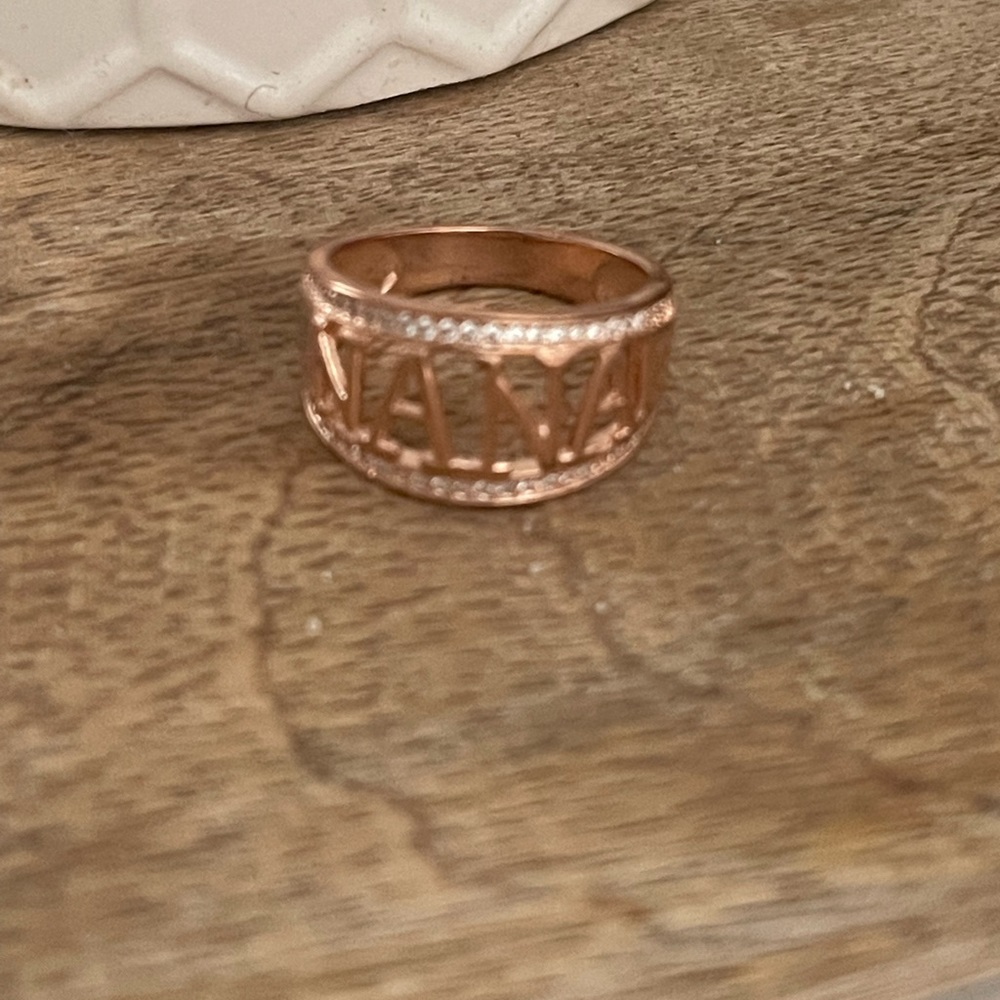 Rose gold cz nana ring grandma jewelry gift 7